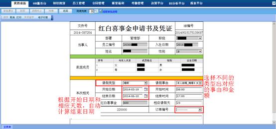 EHR软件红白喜事流程表单